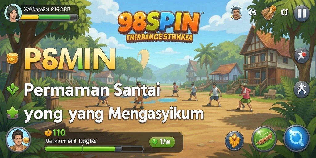 Tampilan gameplay yang cerah dan mengasyikkan dalam 98SPIN.