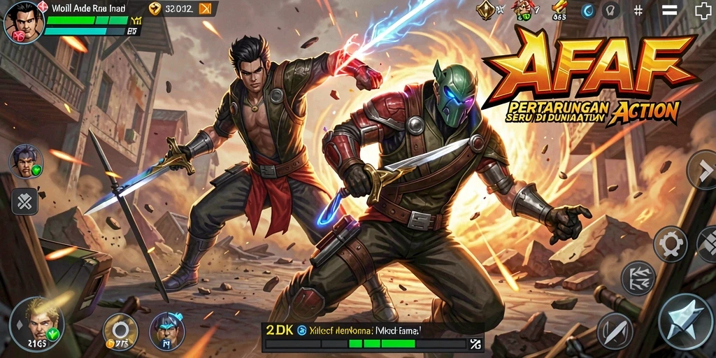 Tangkapan layar gameplay Action AFAF yang menegangkan dan penuh aksi.