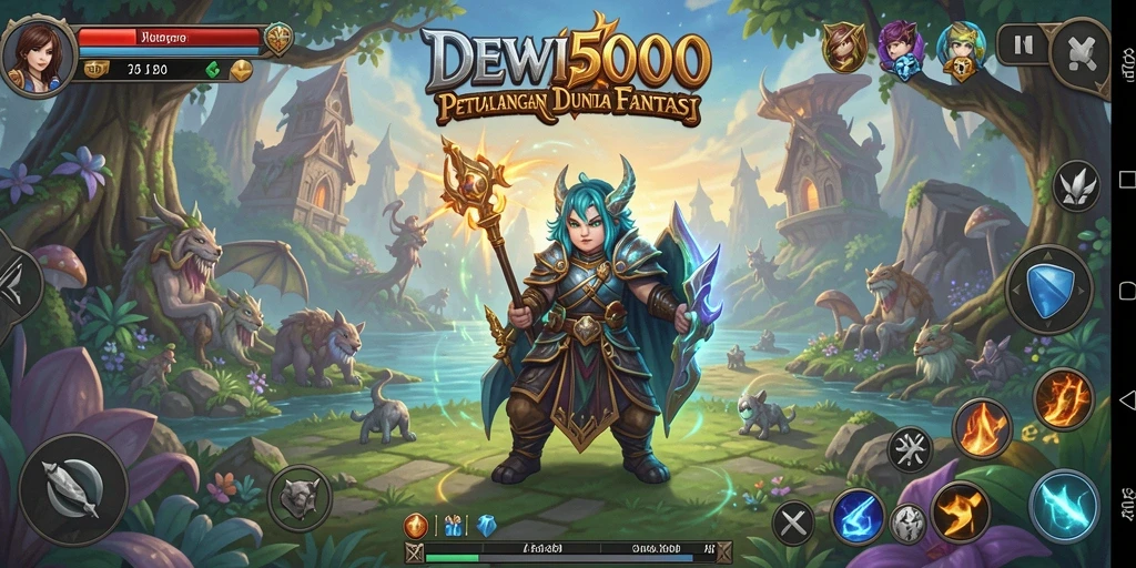 Tampilan gameplay menarik dari DEWI5000 dengan pertarungan dinamis.