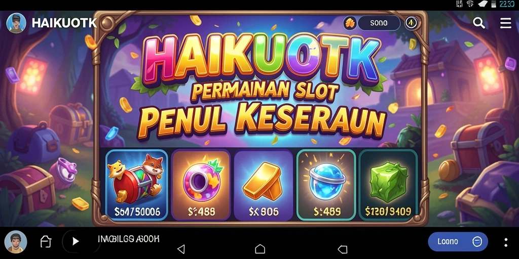 Tampilan gameplay menarik dari HAIKUOTK dengan simbol dan fitur slot.
