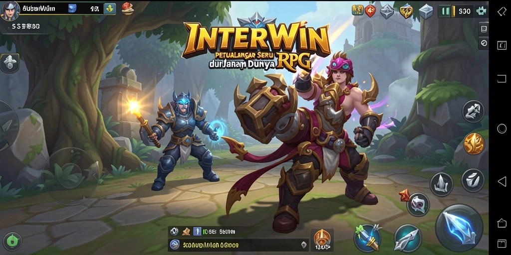 Screenshot utama INTERWIN menampilkan aksi pertempuran yang mendebarkan.