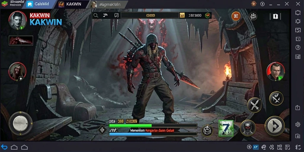 Tampilan gameplay KAKWIN yang menakutkan dan mendebarkan.