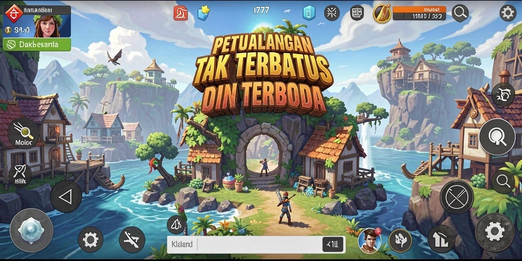 Tangkapan layar gameplay L777 menunjukkan dunia terbuka yang luas dan indah.