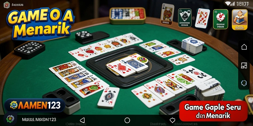 Tampilan gameplay MAMEN123 yang menarik dengan suasana Gaple.
