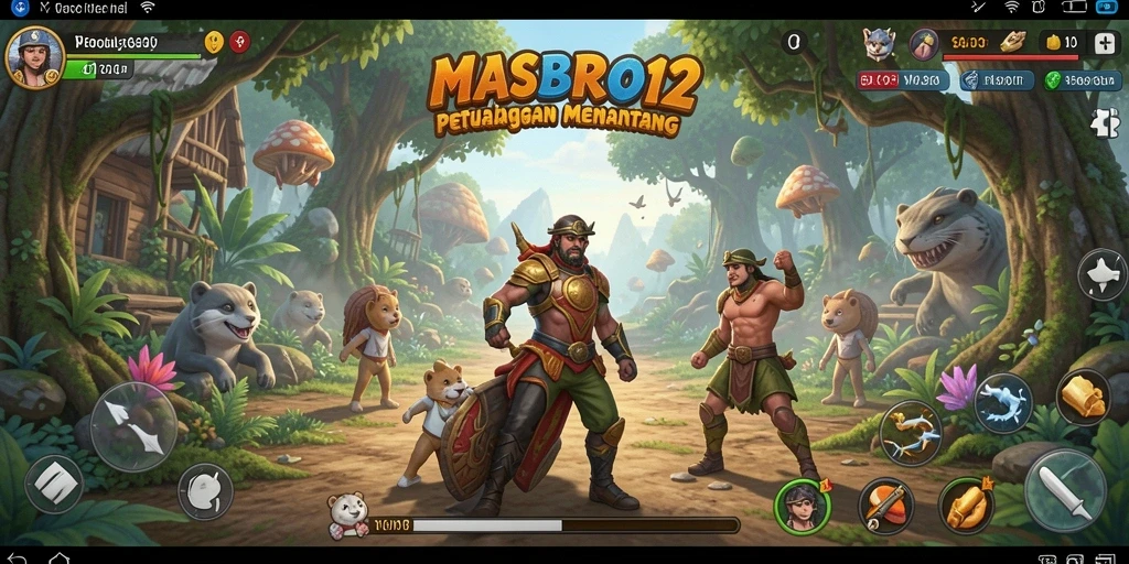 Gameplay <strong>MASBRO12</strong> menampilkan aksi petualangan yang mendebarkan.