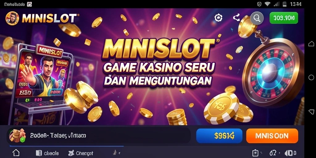 Tampilan gameplay seru di MINISLOT saat memainkan slot kasino.