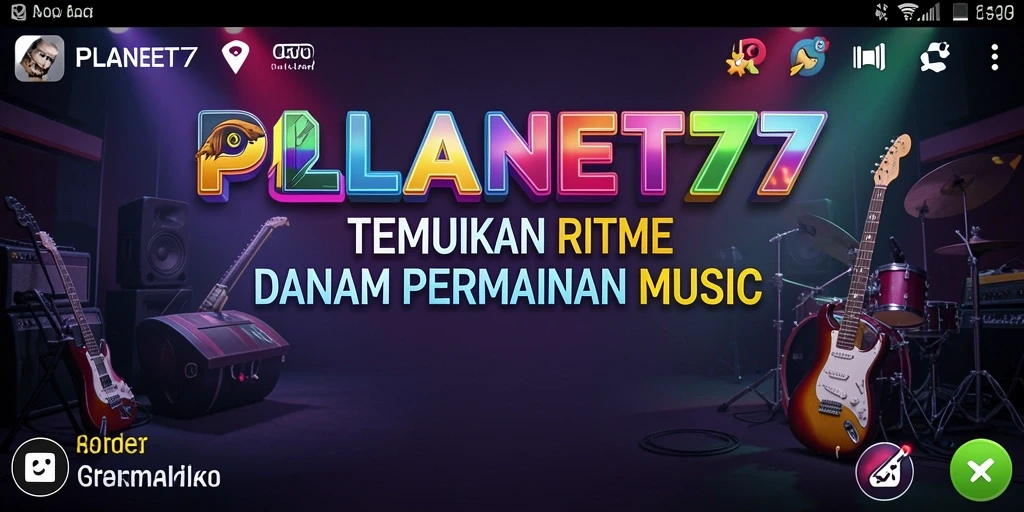 Tampilan gameplay seru dalam PLANET77 dengan berbagai pilihan lagu.