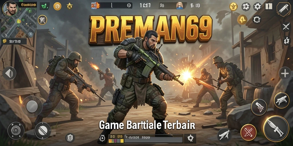 Tampilan menegangkan dari gameplay battle royale di PREMAN69.