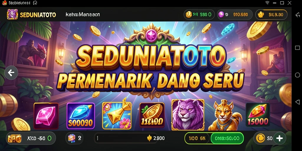Tampilan gameplay SEDUNIATOTO yang seru dan penuh warna.