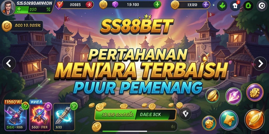 Tangkapan layar gameplay SS88BET yang menunjukkan aksi menara pertahanan.