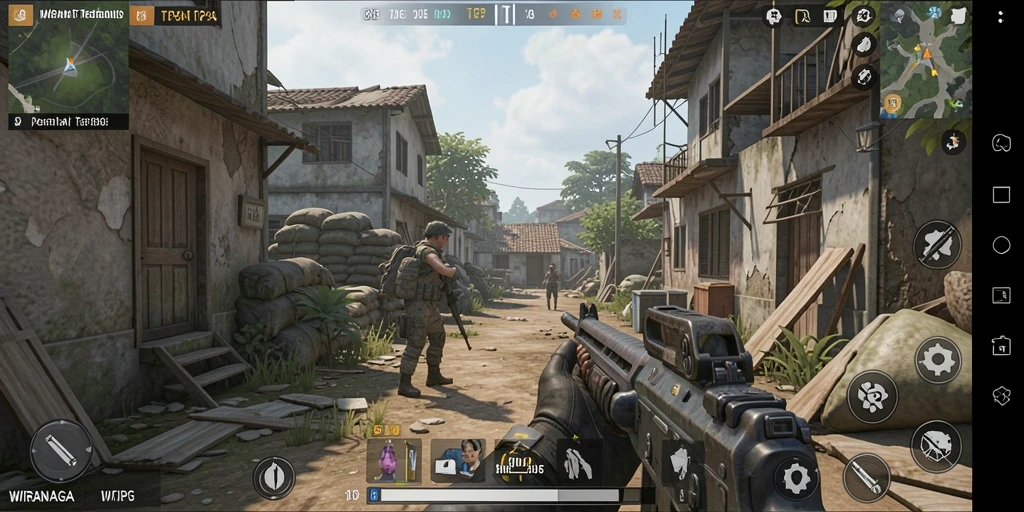 Tampilan gameplay WIRANAGA yang mendebarkan dan penuh aksi.